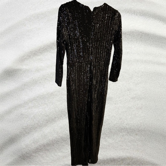 Lulu’s Dress Love Lasts Forever Black Sequin Long Sleeve Maxi Size L - Picture 5 of 7